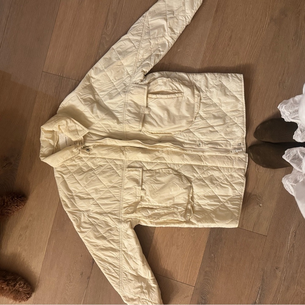Anthropologie Off-White Quilted Jacket